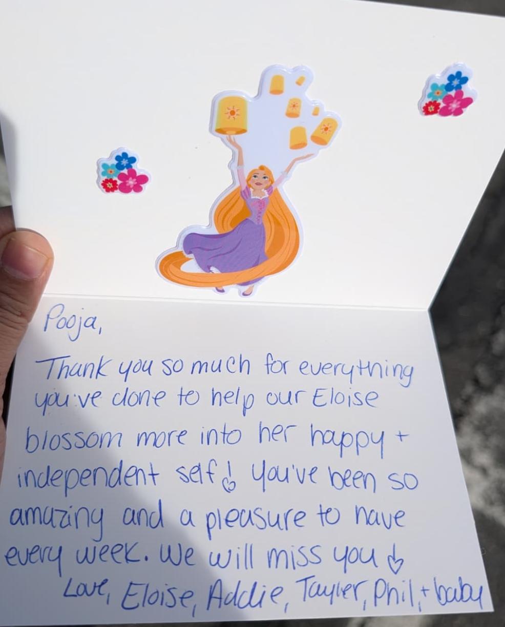 Testimonial from Eloise's family
