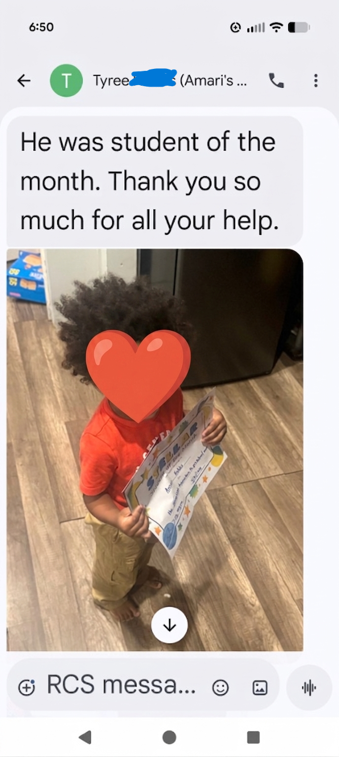 Testimonial from Tyree's family